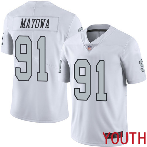 Oakland Raiders Limited White Youth Benson Mayowa Jersey NFL Football #91 Rush Vapor Untouchable Jersey
